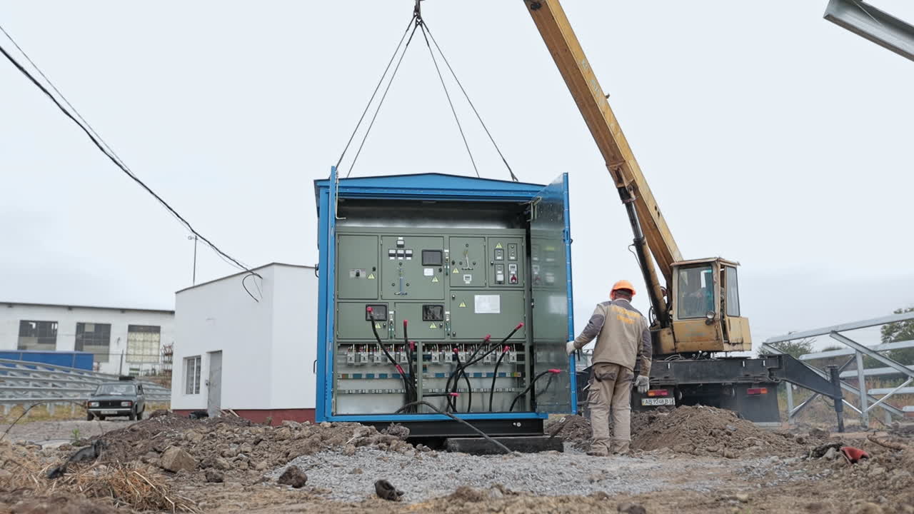 Installing Electrical Equipment at a Solar Power Plant