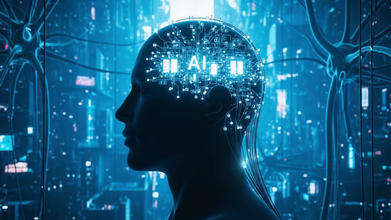 Exploring the Intersection of Artificial Intelligence and Humanity: A Glimpse into the Digital Mind Captured in a Futuristic Visualization