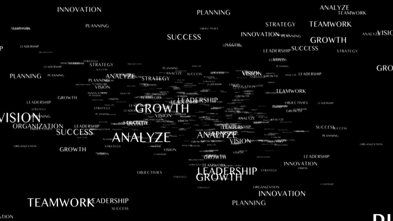 palabras clave de negocio, animación, renderización, fondo, bucle