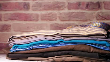 stack of folded clothes