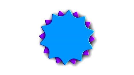 abstract sticker with two gears on white, 3d rendering computer generated backdrop