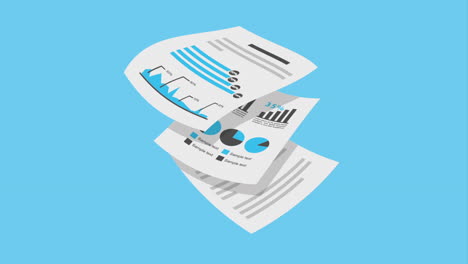 business reports or documents with charts and graphs