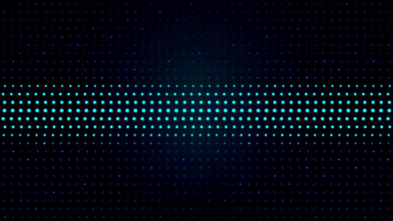 Abstract Motion Background with Moving Horizontal Line of Glowing Cyan Dots