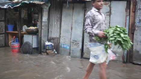 flooded street in a developing country