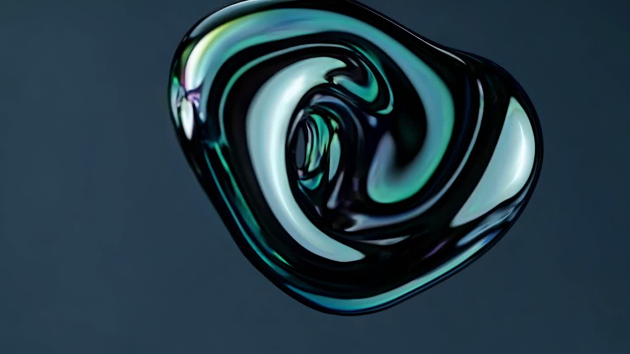 Abstract Iridescent Liquid Shapes