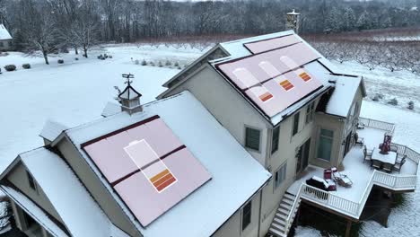 Geringe-Energieerzeugung-Durch-Im-Winter-Schneebedeckte-Solarmodule