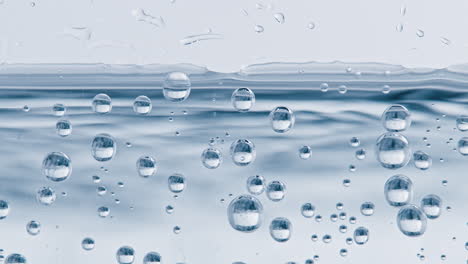 water bubbles with white background near the surface