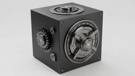 intricately designed modern safe: a closer look at a cutting-edge security mechanism showcasing an innovative locking system and sturdy build