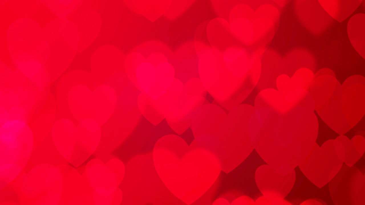 corazones rojos de san valentín fondo bokeh