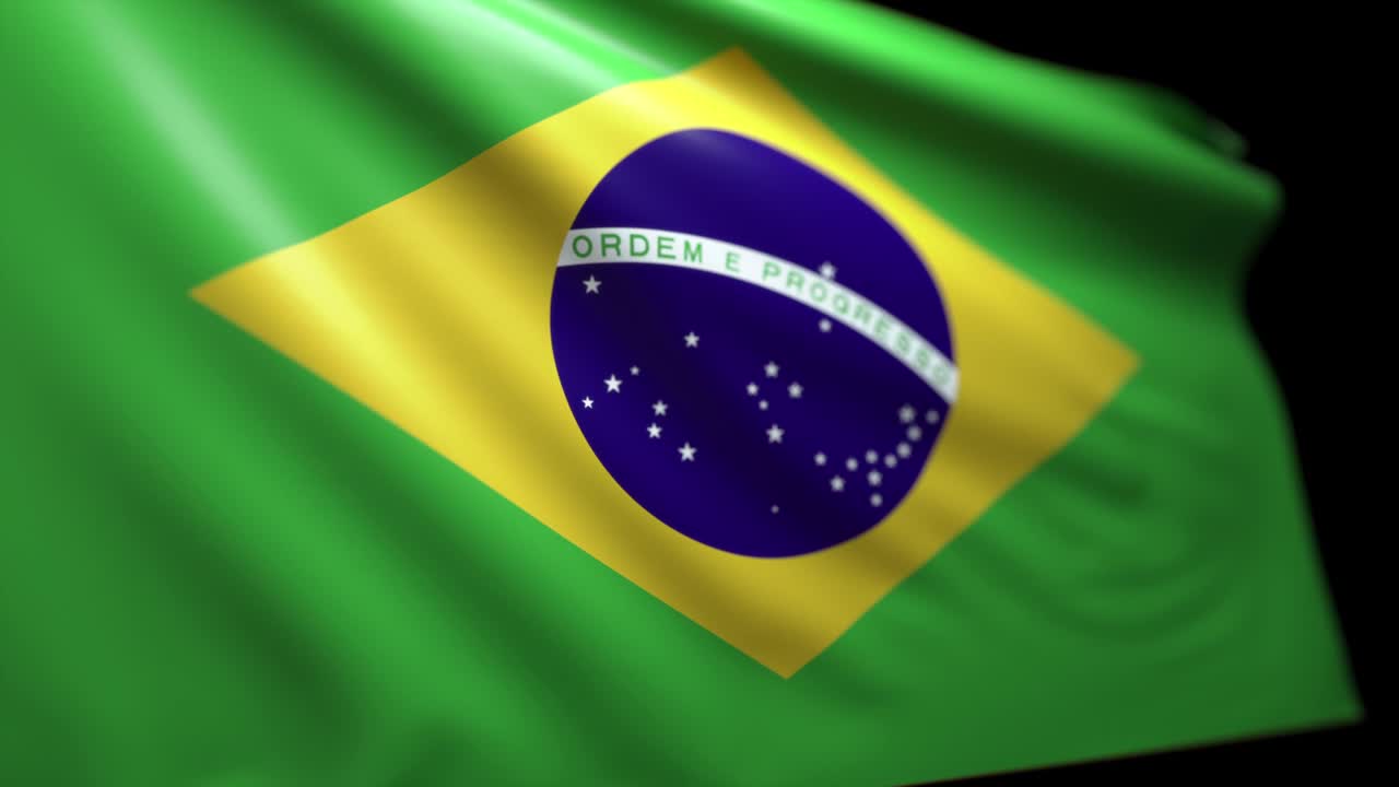 fondo de la bandera brasileña en bucle sin costuras con luma mate