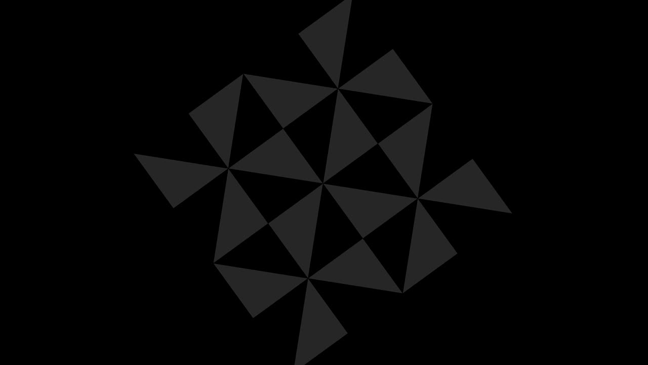 графический объект в черно-белом с стробоскопическим и гипнотическим эффектом, который вращается по часовой стрелке, уменьшая размер от полного экрана до исчезновения в центре, в формате видео 16: 9