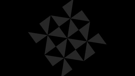 objeto gráfico en blanco y negro con efecto estroboscópico e hipnótico, que gira en el sentido de las agujas del reloj disminuyendo el tamaño de pantalla completa a desaparecer en el centro, en formato de video 16: 9
