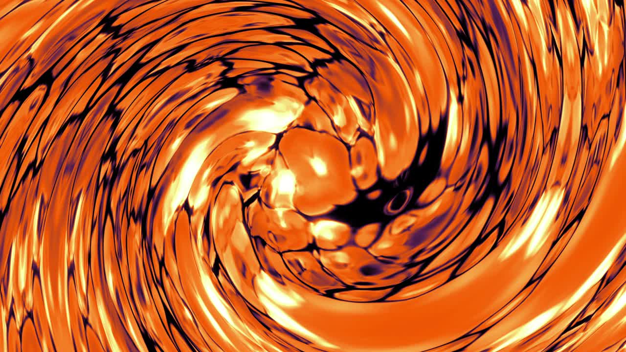 Lava. Fiery twisting spiral. Animation from abstract fragments of magma.