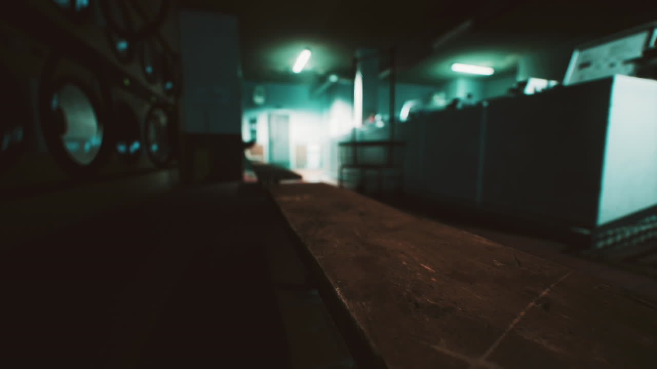 lavandería vacía con un banco