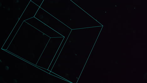 motion geometric shape with particles in space 3