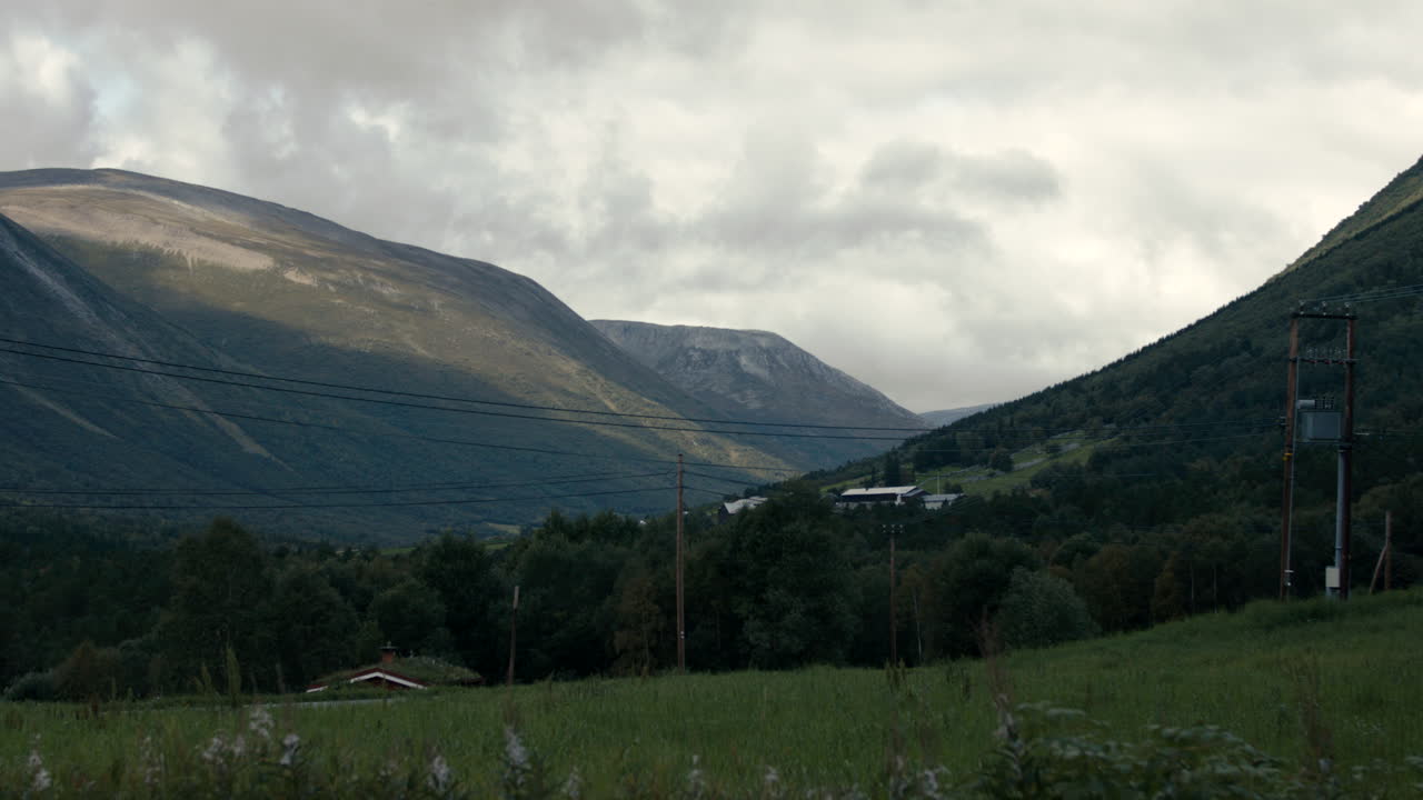 따뜻한 빛이 산에 부히고