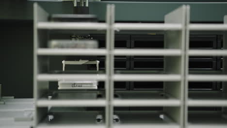 laboratory shelves and samples
