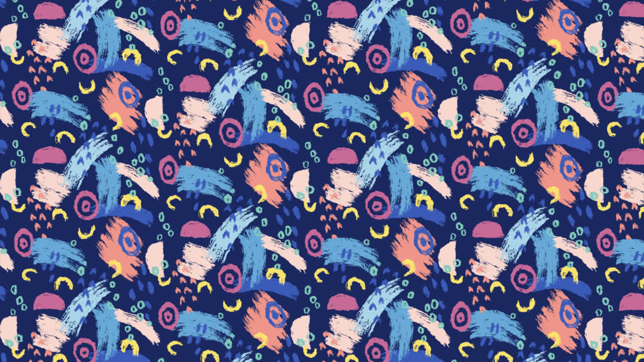 una animación de un diseño de patrón de pintura abstracta pintado a mano