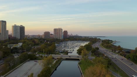 october aerial drone footage chicago, illinois