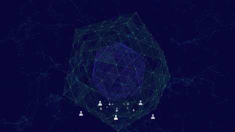 profile icons against globe of network of connections