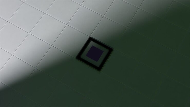 Purple Glass Cube in a Metal Frame