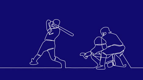 animation of silhouettes of baseball players on blue background