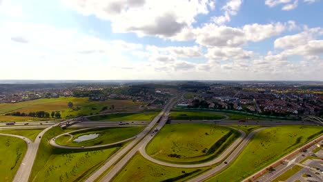 aerial: gdansk circuit road, poland