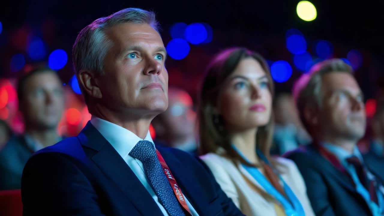 Engaged Audience at a Conference: Captivating Moments Captured in Two Frames Show Participants Deep in Thought and Anticipation, Highlighting the Importance of Such Events for Networking and Knowledge Sharing