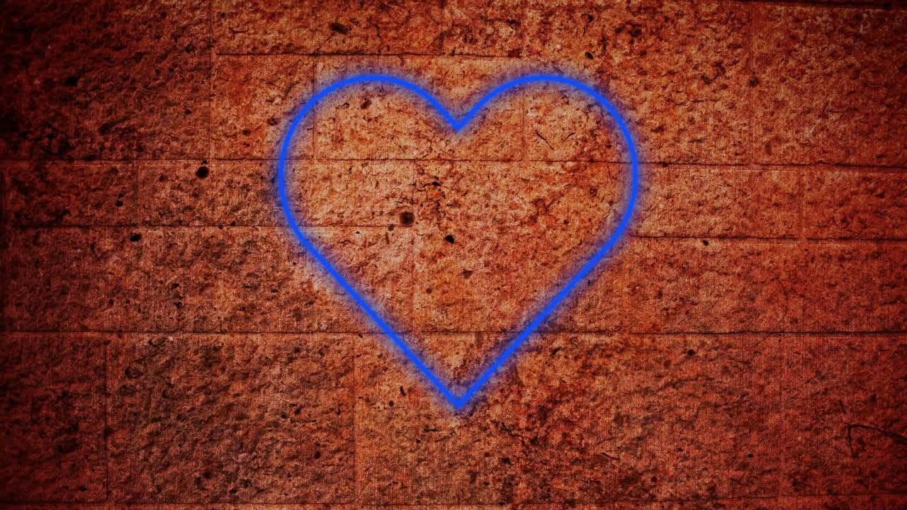 signo de corazón de neón en la pared de ladrillo 4k