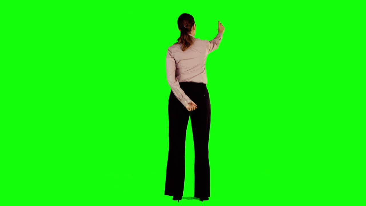 Donna d'affari con green screen