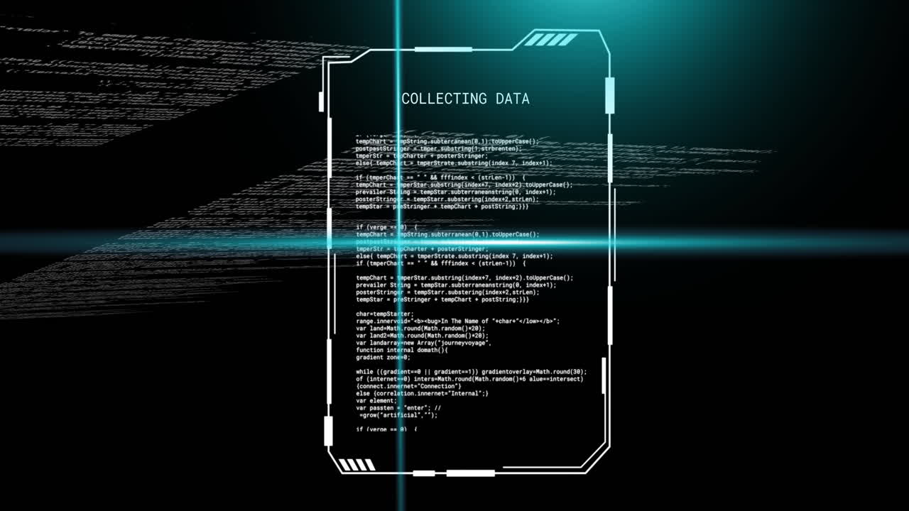 animación de haces de escáner azules sobre el procesamiento de archivos de datos sobre fondo negro
