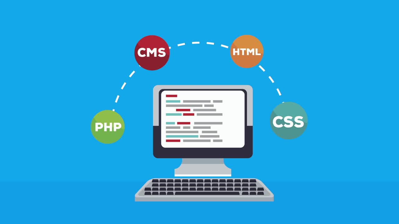 desktop with language programming software