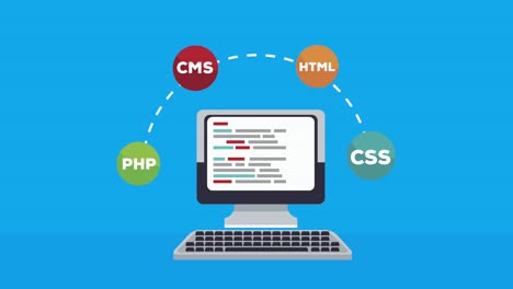 desktop with language programming software