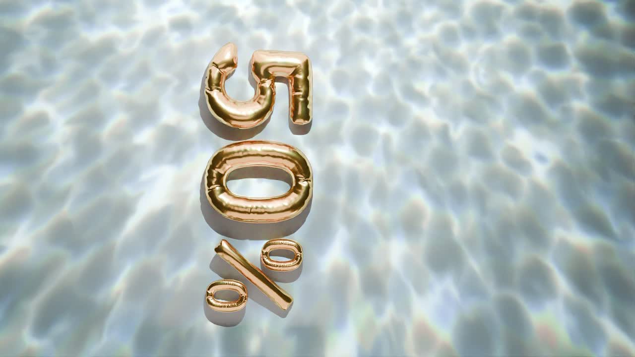 물 위에 떠다니는 황금색 50%의 물결은 색 바탕에 수직으로 나타납니다.