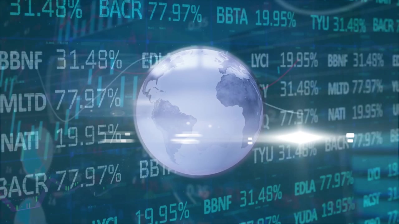 Animazione del globo terrestre sull'elaborazione dati
