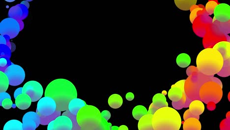 4k bucle fondo abstracto sin costuras con hermosas bolas multicolores en estilo plano 2d se mueven suavemente como burbujas de pintura en aceite. luma mate como canal alfa. estructura circular con espacio de copia