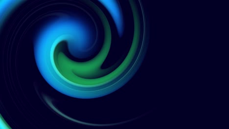 abstract spiral gradient rotate. twisted curved lines rotate as creative abstract background with liquid gradient of green blue colors mix slowly with copy space. 4k smooth seamless looped animation.