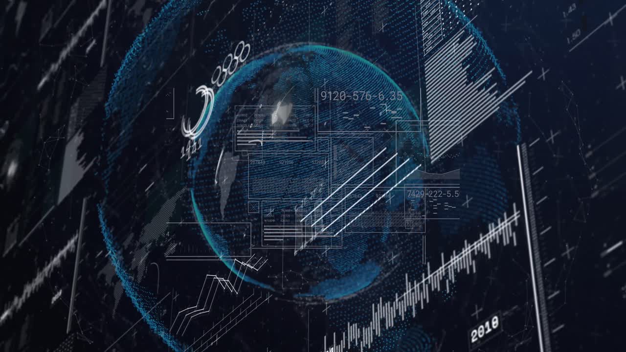 Animation of data processing over globe