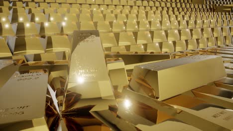 pila de barras de oro y negocios de financiación de inversiones, conceptos financieros, renderización 3d