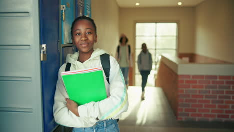 students in a school hallway