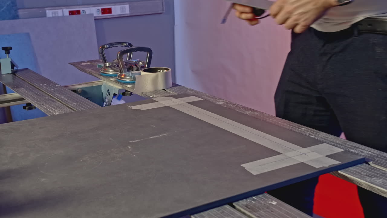 Cutting Tiles with Measuring Tape