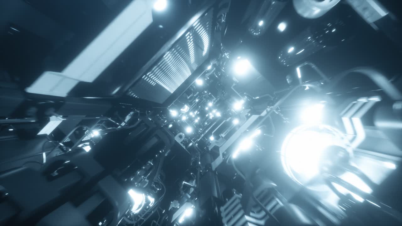 Il tunnel cyberpunk futuristico