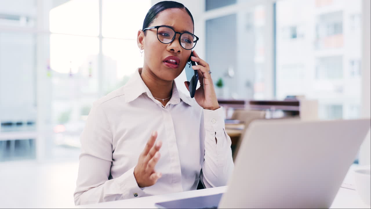 Phone call, laptop and discussion with a business