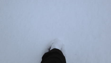 walking through freshly packed snow