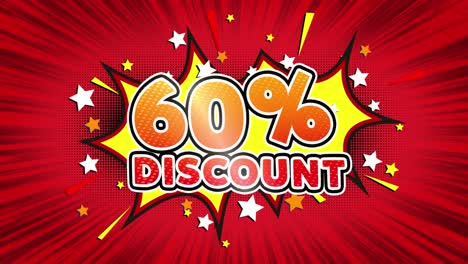 60% discount comic style graphic design