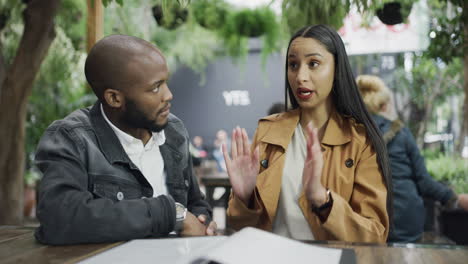 a young couple having an argument on a date