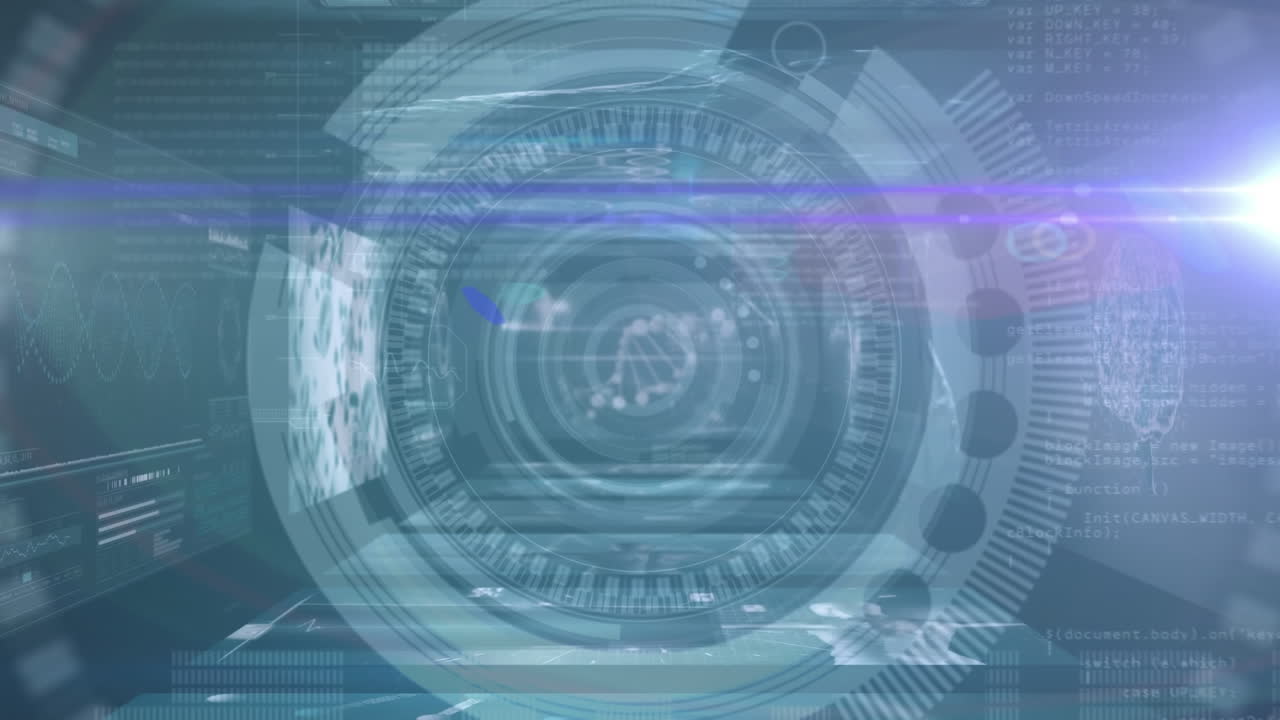 animación del escaneo del alcance y el procesamiento de datos en pantallas