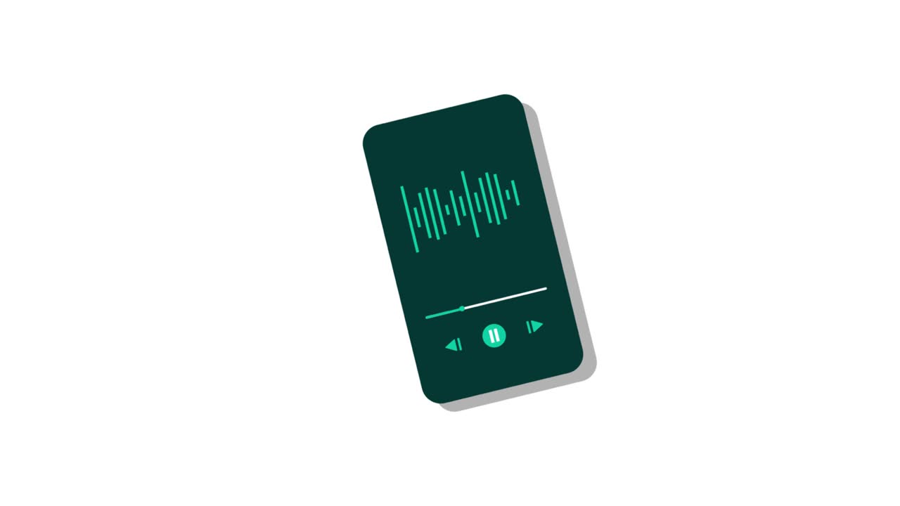 Animated Smartphone Music Player with Audio Waveform | Premium Stock ...