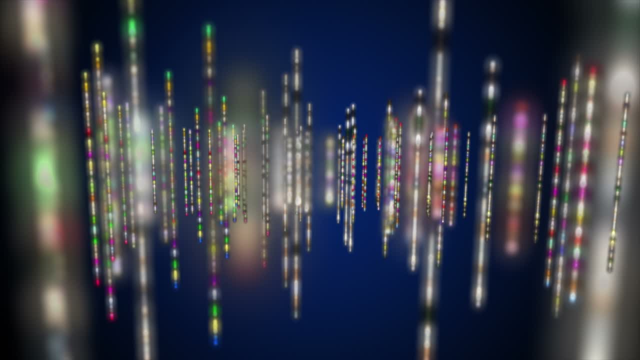 Futuristic animation with glowing stripe object in slow motion, 4096x2304 loop 4K