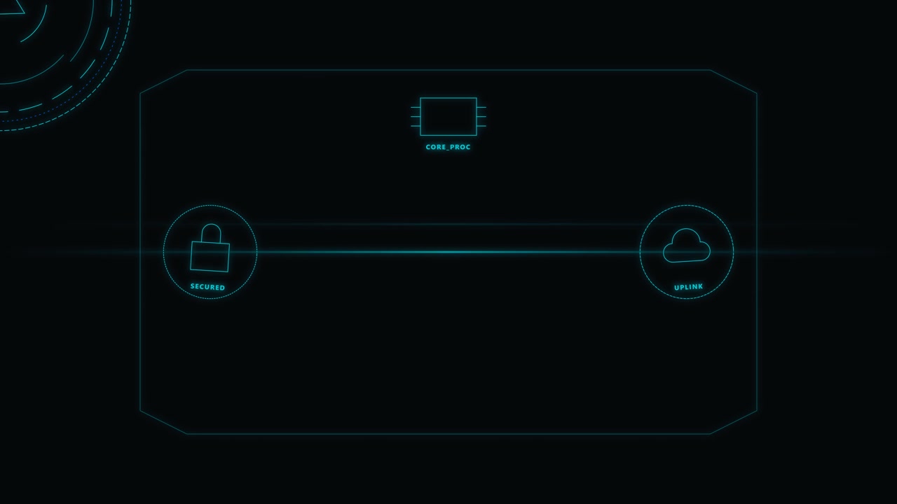 Digital Interface Showing Secured Data Connection to Cloud Uplink